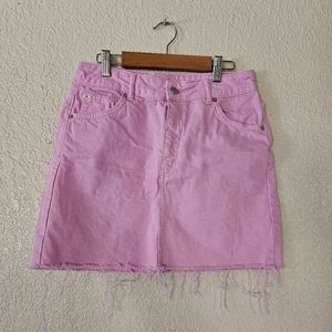 TOPSHOP Moto Bubblegum Pink Skirt IN GOOD CONDITION Size 6